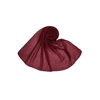 Ribbed Cotton Hijab - Maroon